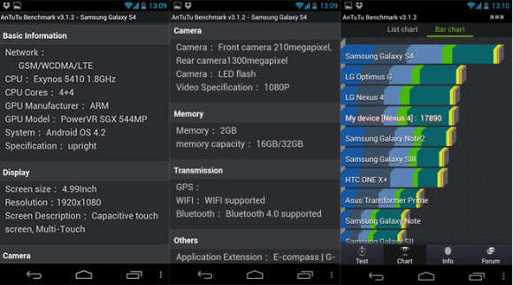 galaxy s4 specs