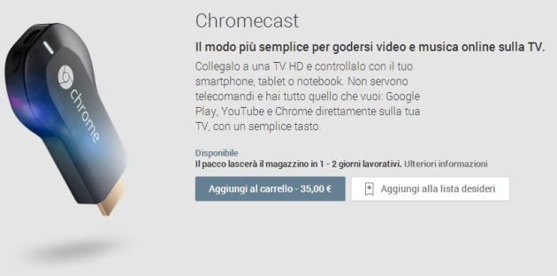 google chromecast italia